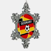 Football Duitse vlag Tin Sneeuwvlok Ornament (Links)