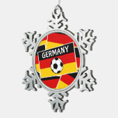 Football Duitse vlag Tin Sneeuwvlok Ornament (Rechts)