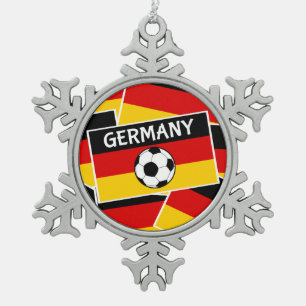Football Duitse vlag Tin Sneeuwvlok Ornament