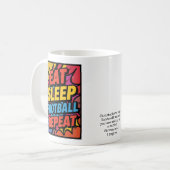 Football Eat Sleep Repeat Pop Art Personalized Koffiemok (Voorkant links)