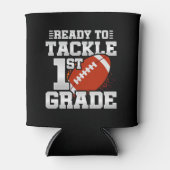 Football eerste dag 1e klas terug naar school blikjeskoeler (Voorkant)