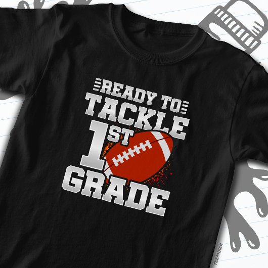 Football eerste dag 1e klas terug naar school t-shirt