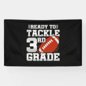 Football eerste dag 3e klas terug naar school spandoek (Horizontaal)