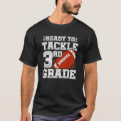 Football eerste dag 3e klas terug naar school t-shirt (Voorkant)