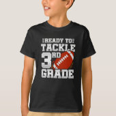 Football eerste dag 3e klas terug naar school t-shirt (Voorkant)