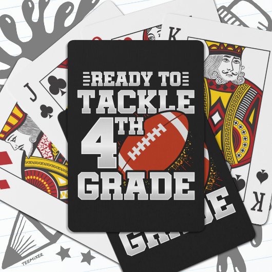 Football eerste dag 4e klas terug naar school pokerkaarten