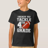 Football eerste dag 4e klas terug naar school t-shirt (Voorkant)