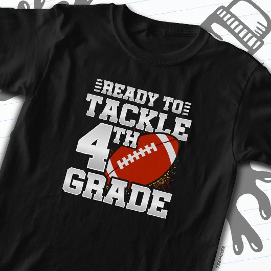 Football eerste dag 4e klas terug naar school t-shirt