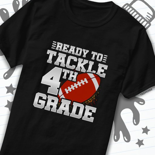 Football eerste dag 4e klas terug naar school t-shirt