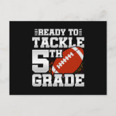 Football eerste dag 5e klas terug naar school briefkaart (Voorkant)