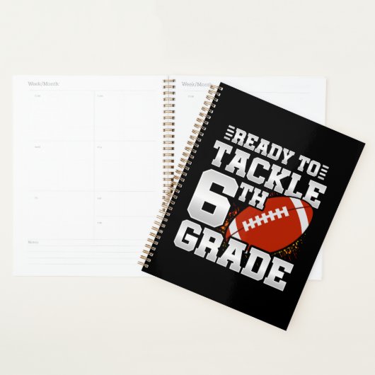 Football eerste dag 6e klas terug naar school planner (Display)