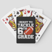 Football eerste dag 6e klas terug naar school pokerkaarten (Achterkant)