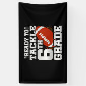 Football eerste dag 6e klas terug naar school spandoek (Verticaal)