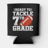 Football eerste dag 7e klas terug naar school blikjeskoeler (Voorkant)