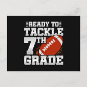 Football eerste dag 7e klas terug naar school briefkaart (Voorkant)