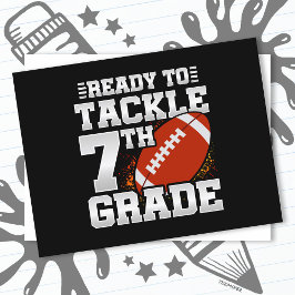 Football eerste dag 7e klas terug naar school briefkaart