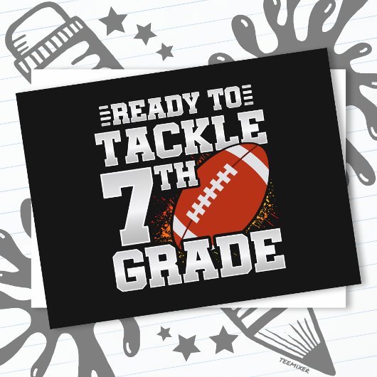 Football eerste dag 7e klas terug naar school briefkaart