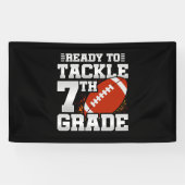 Football eerste dag 7e klas terug naar school spandoek (Horizontaal)