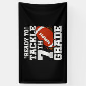 Football eerste dag 7e klas terug naar school spandoek (Verticaal)