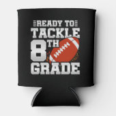 Football eerste dag 8e klas terug naar school blikjeskoeler (Voorkant)