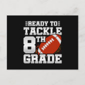 Football eerste dag 8e klas terug naar school briefkaart (Voorkant)