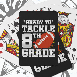Football eerste dag 8e klas terug naar school pokerkaarten