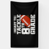 Football eerste dag 8e klas terug naar school spandoek (Verticaal)