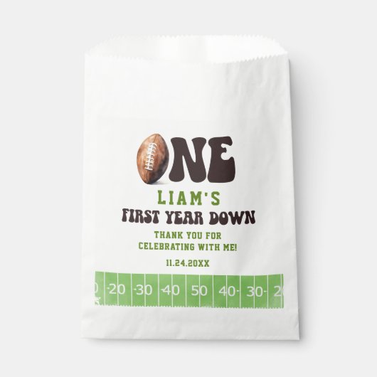 Football eerste jaar beneden dank u bedankzakje (Voorkant)