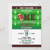 Football Eerste Jaar Down 1e Verjaardag Spel op Kaart (Voorkant)