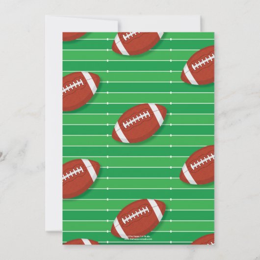 Football Eerste Jaar Down 1e Verjaardag Spel op Kaart (Achterkant)