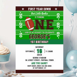 Football Eerste Jaar Down 1e Verjaardag Spel op Kaart
