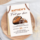 Football eerste jaar down 1e verjaardag uitnodigin kaart