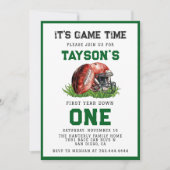 Football eerste jaar Down 1st Birthday Kaart (Voorkant)