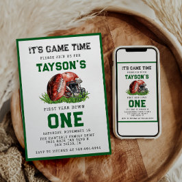 Football eerste jaar Down 1st Birthday Kaart