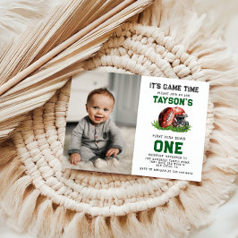 Football eerste jaar Down 1st Birthday Kaart