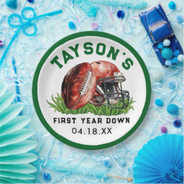 Football eerste jaar Down 1st Birthday Papieren Bordje