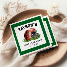 Football eerste jaar Down 1st Birthday Servet