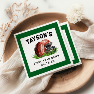 Football eerste jaar Down 1st Birthday Servet