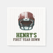 Football Eerste Jaar Down 1st Verjaardag Servet (Voorkant)