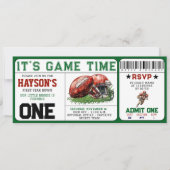 football eerste jaar down ticket 1e verjaardag kaart (Voorkant)