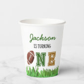 Football Eerste Jaar Down Verjaardag Papieren Bekers (Achterkant)