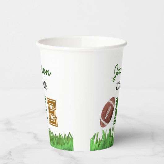 Football Eerste Jaar Down Verjaardag Papieren Bekers (Links)