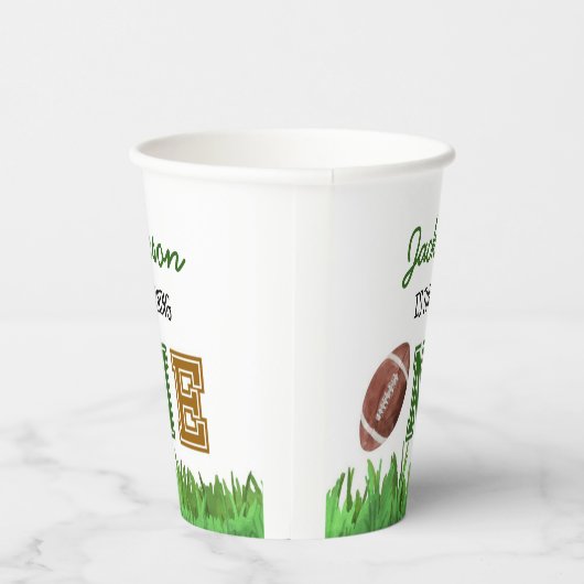 Football Eerste Jaar Down Verjaardag Papieren Bekers (Rechts)