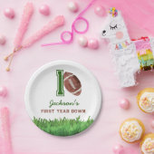 Football Eerste Jaar Down Verjaardag Papieren Bordje (Feest)