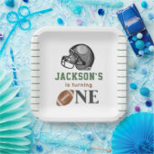 Football Eerste Jaar Down Verjaardag Papieren Bordje (Feest)