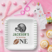 Football Eerste Jaar Down Verjaardag Papieren Bordje (Feest)