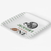 Football Eerste Jaar Down Verjaardag Papieren Bordje (Gebogen)