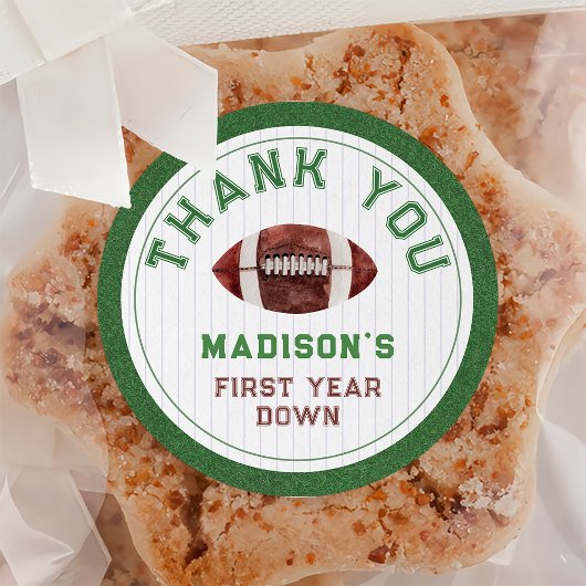 Football Eerste Jaar Down Verjaardag Ronde Sticker