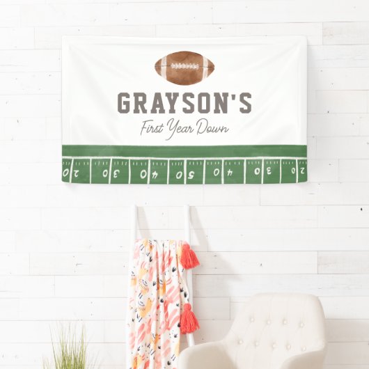 Football Eerste Jaar Down Verjaardag Spandoek (Insitu)