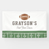 Football Eerste Jaar Down Verjaardag Spandoek (Horizontaal)